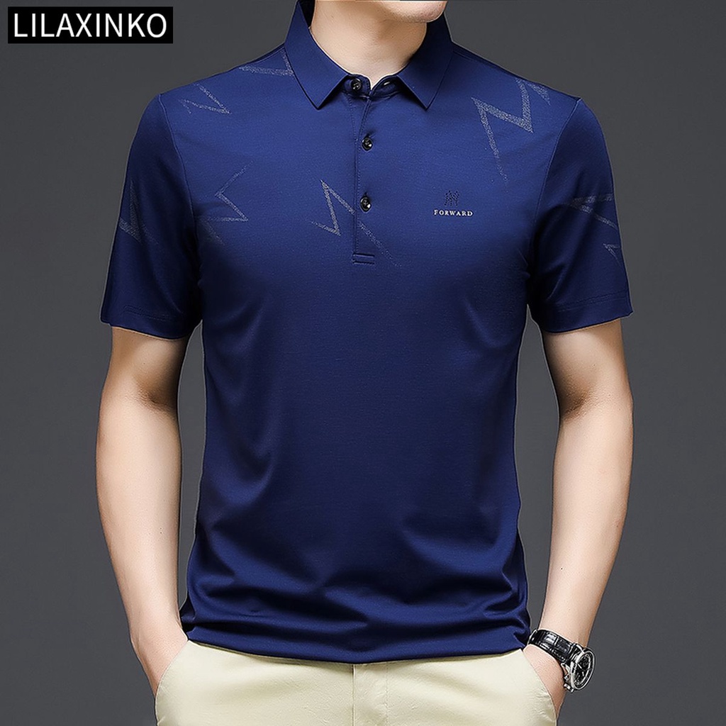 Áo Thun Polo Tay Ngắn In Họa Tiết Đơn Giản 4 Màu Tùy Chọn Thời Trang Cho Nam
