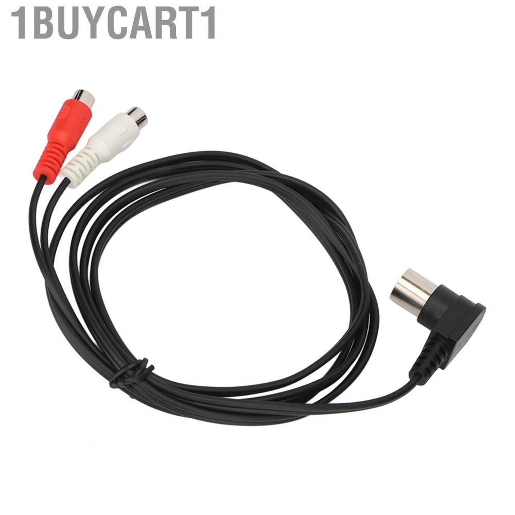 1buycart1 DIN 5Pin Male To 2RCA Female Cable  Double Shielded Connection 90 Degree for AV Equipment
