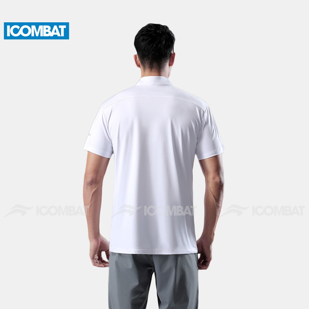 Áo thun Body Tee nam cổ trụ iCOMBAT CoolMax™ S6 Logo thoáng khí kiểu Polo thể thao có khóa kéo