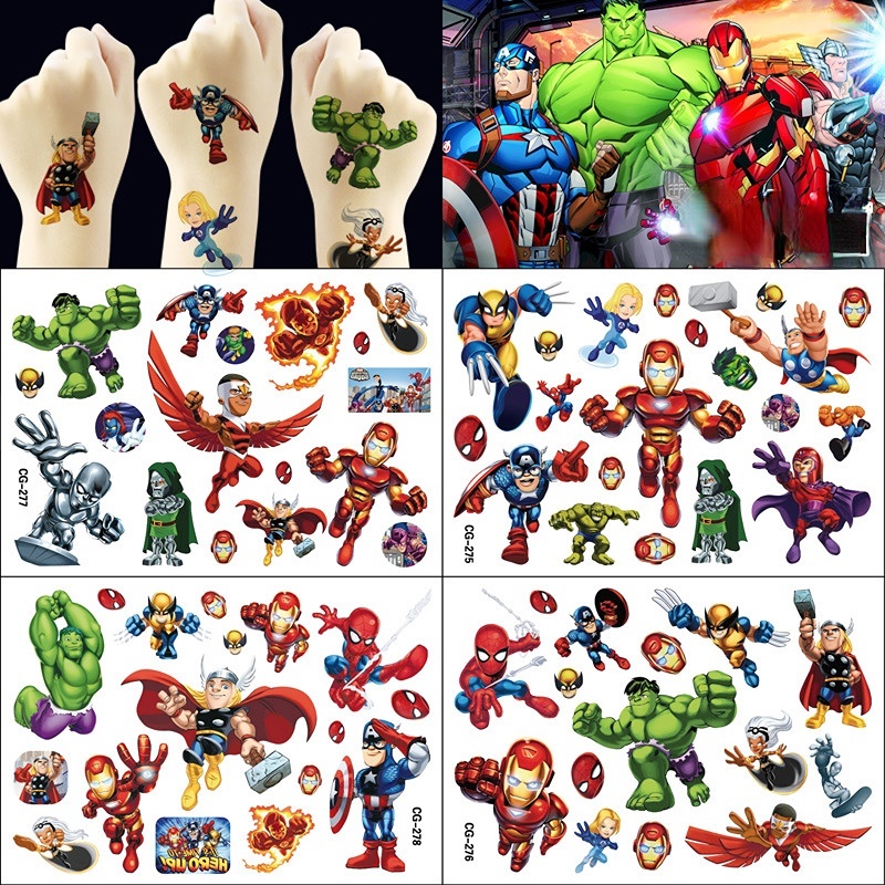 Hình Xăm Dán Chủ Đề Avengers Kích Thước 10.5x15 "Cho Bé