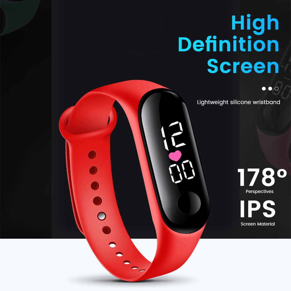 Đồng Hồ Thông Minh Màn Hình LED Nhiều Màu Chống Thấm Nước Cho Bé