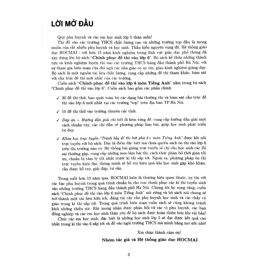 Sách Chinh Phục Đề Thi Vào Lớp 6 Môn Tiếng Anh