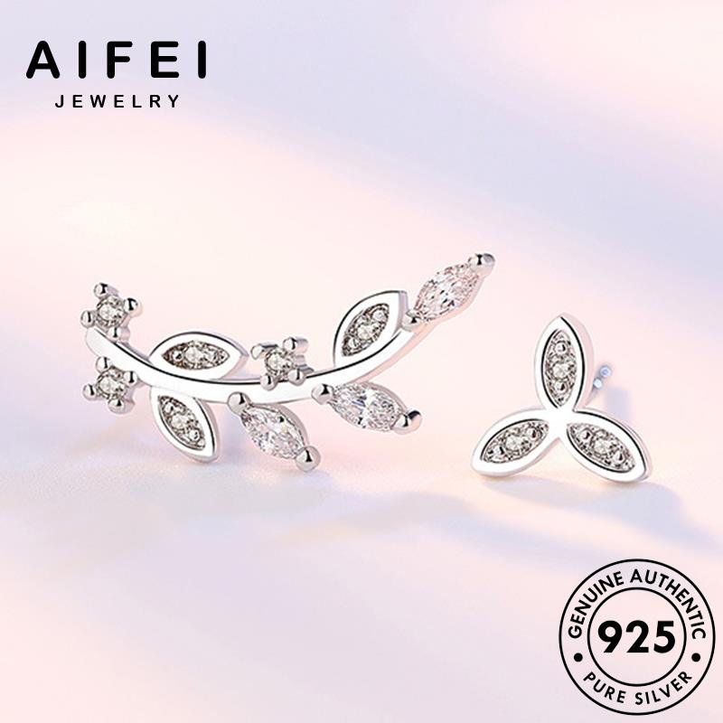 AIFEI JEWELRY sức tua moissanite trang thời khuyên cương vành kim 925 kiện trang quốc lá tai phụ nguyên xỏ nữ Thời hàn bản thật thời tròn bông bạc E130