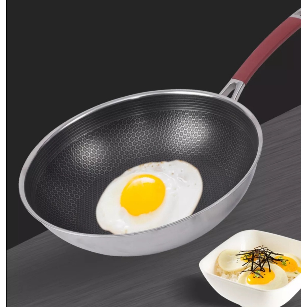 Chảo chiên, rán vân tổ ong kim cương siêu chống dính, siêu bền. Size 32 cm. Bảo hành 12 tháng. Dùng được cho bếp từ