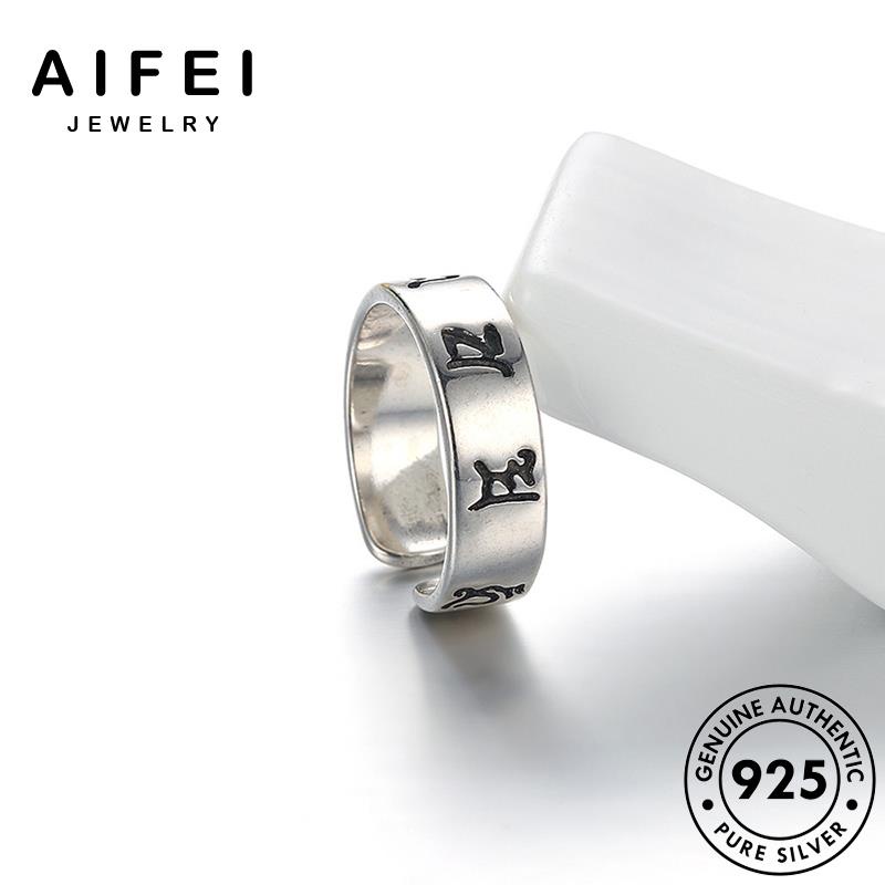 AIFEI JEWELRY quốc phụ sáu sức cổ nhẫn nữ nguyên ký 925 hàn bạc bản thật thời điển chú trang tự thần kiện R185