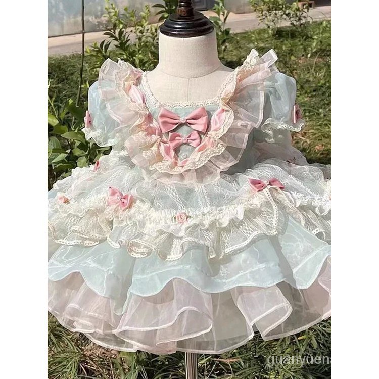 Đầm Công Chúa Lolita Phối Ren Phong Cách Phương Tây Cao Cấp Cho Bé Gái