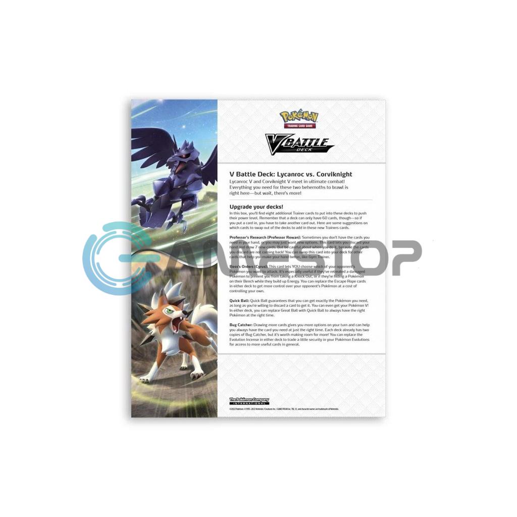Thẻ bài Pokemon TCG V Battle Deck Lycanroc vs Corviknight phiên bản tiếng Anh POKTCGUS2TH11