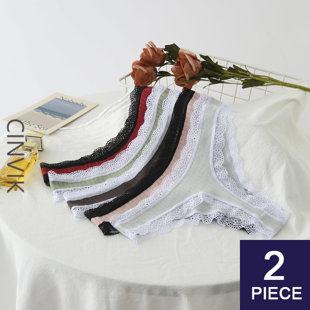 Set 2 Quần Lót Cotton Lọt Khe Màu Sắc Thời Trang Dành Cho Nữ