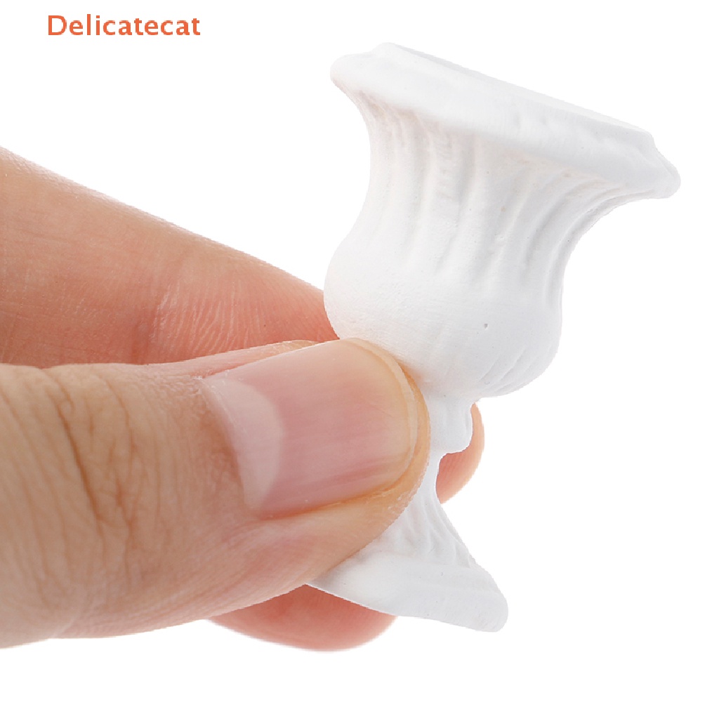 Bộ 2 Chậu Hoa Trắng Tỷ Lệ 1: 12 Dùng Trang Trí Nhà Búp Bê