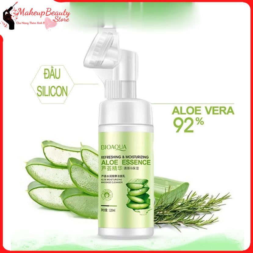 SỮA RỬA MẶT TẠO BỌT BIOAQUA CHIẾT XUẤT NHA ĐAM CÓ ĐẦU CỌ SILICON MASSAGE TẨY TRANG LÀM SẠCH SÂU MS 78 [ MakeupBeauty]