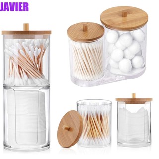 Hộp Đựng Tăm Bông / Bông Tẩy Trang Chất Liệu Nhựa Acrylic Màu Trong Suốt Thích Hợp Cho Nhà Tắm