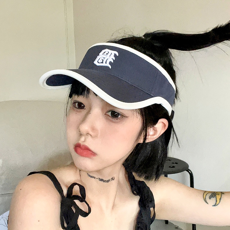 Mũ Lưỡi Trai Thể Thao Hở Chóp Thêu Chữ Thời Trang Cho Nữ