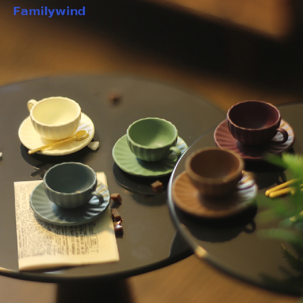 Set 3 Muỗng / Tách Cà Phê / Đĩa Mini Tỉ Lệ 1: 12 Dùng Trang Trí Nhà Búp Bê