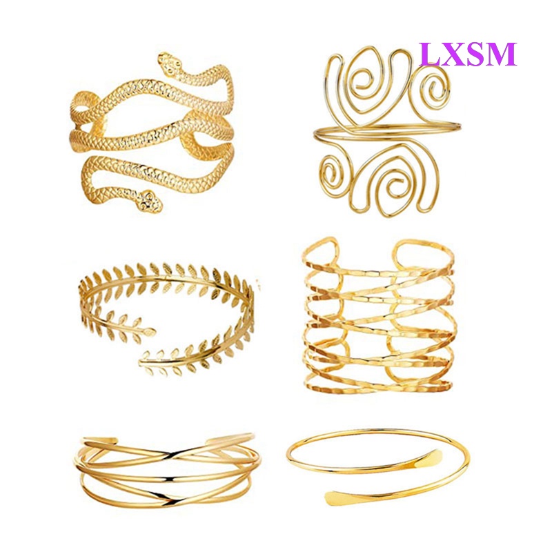 Bộ Vòng Đeo Cánh Tay Màu Vàng / Bạc Tùy Chỉnh Thời Trang Cho Nữ