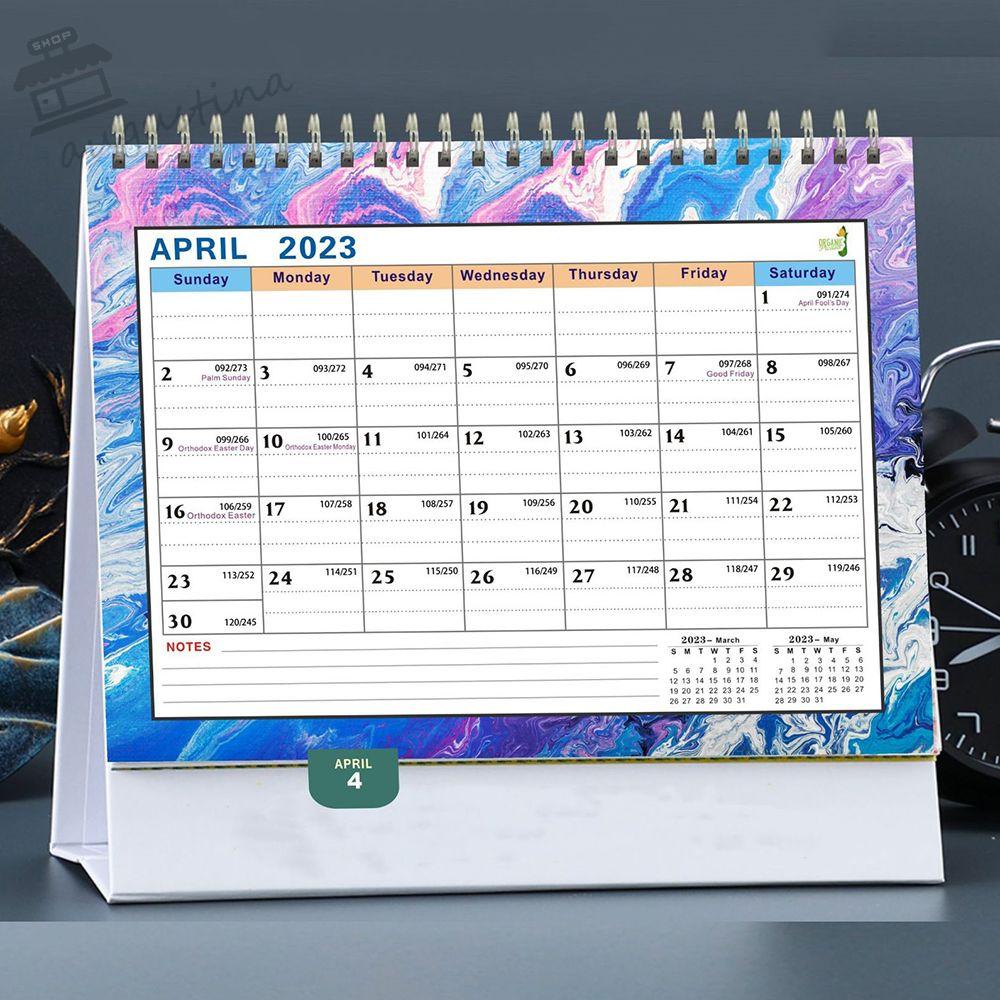 Lịch Để Bàn AUGUSTINA 2023 Dạng Lật In Chữ Tiếng Anh Nhiều Màu Sắc Dùng Lên Kế Hoạch Hàng Tháng