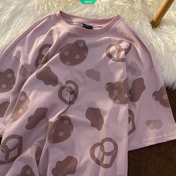 Áo Thun Ngắn Tay Dáng Rộng Thời Trang Mùa Hè Hàn Quốc 2023 Dành Cho Nữ