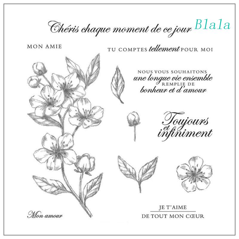 Tem Đóng Dấu Bằng Silicon Hình Chữ Cái Blala Pháp Màu Trong Suốt Dùng Làm Nền Trang Trí Sổ Tay DIY