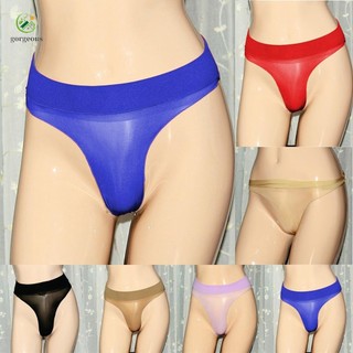 GORGEOUS~Briefs Men Women Women See Through Pantyhose Underwear Men Oil Shiny Kit