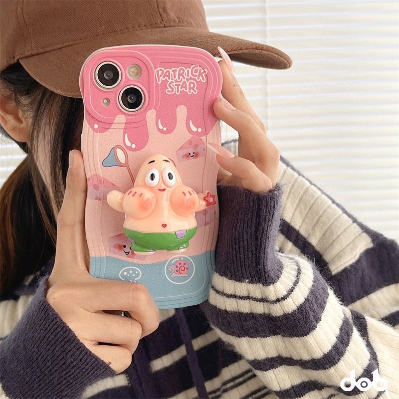 Ốp Điện Thoại Silicon Mềm Có Giá Đỡ Hình SpongeBob Cho IPhone 14 13 12 11 7 8 Pro Max XS XR 8 7 14 Plus