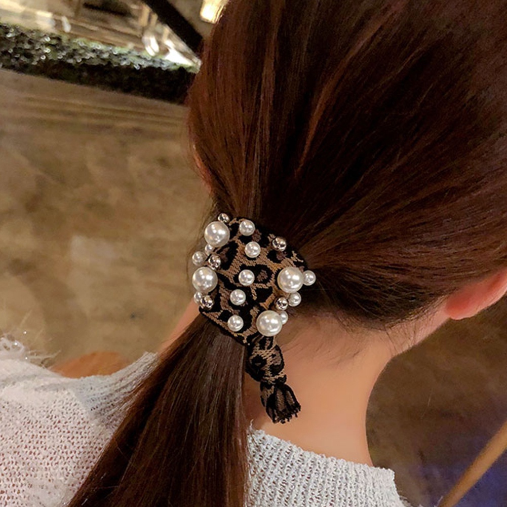 Dây Cột Tóc Đính Hạt Ngọc Trai Nhân Tạo Nhiều Màu Thời Trang Cho Nữ 4 Cái Giá Đỡ