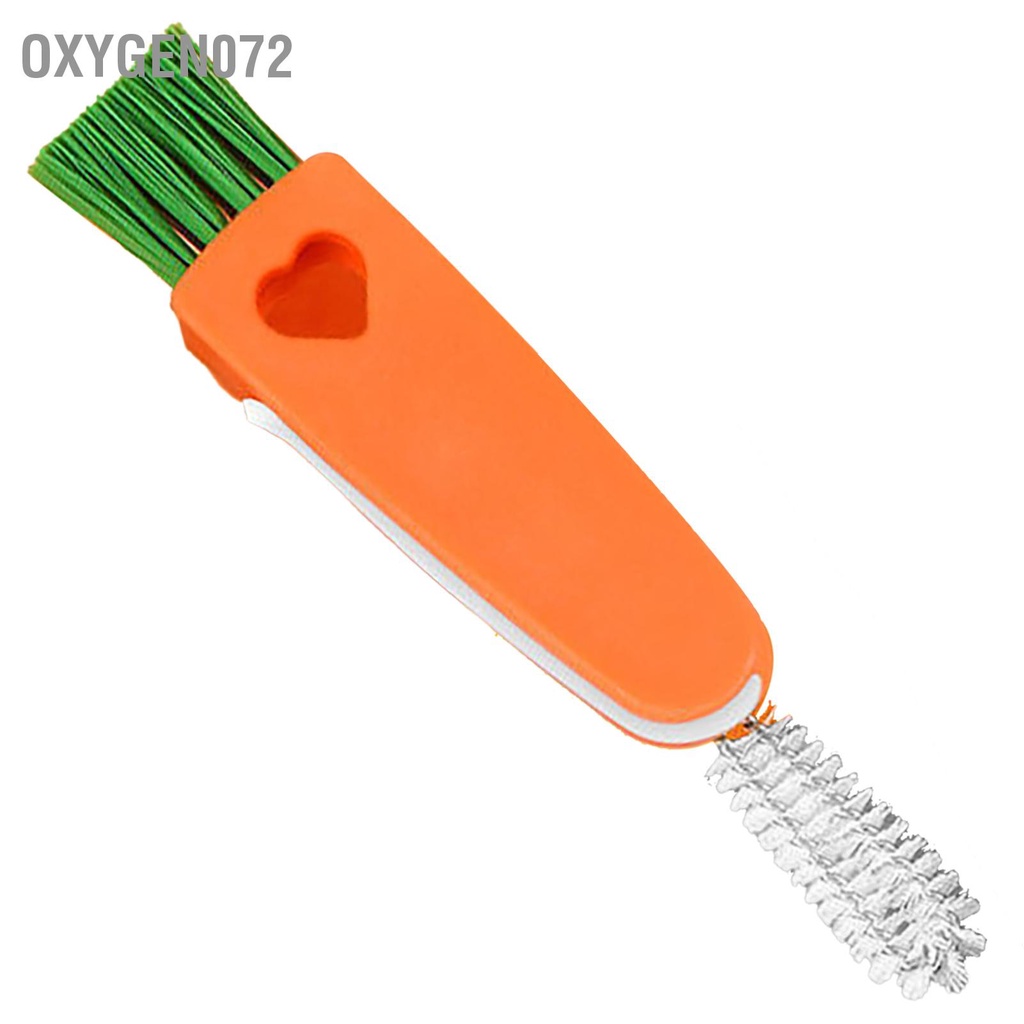 Oxygen072 Bàn Chải Vệ Sinh Cốc Mini Hình Cà Rốt Đa Năng 3 Trong 1 Nắp Bình Rãnh Chi Tiết Cho Nhà Bếp Gia Đình