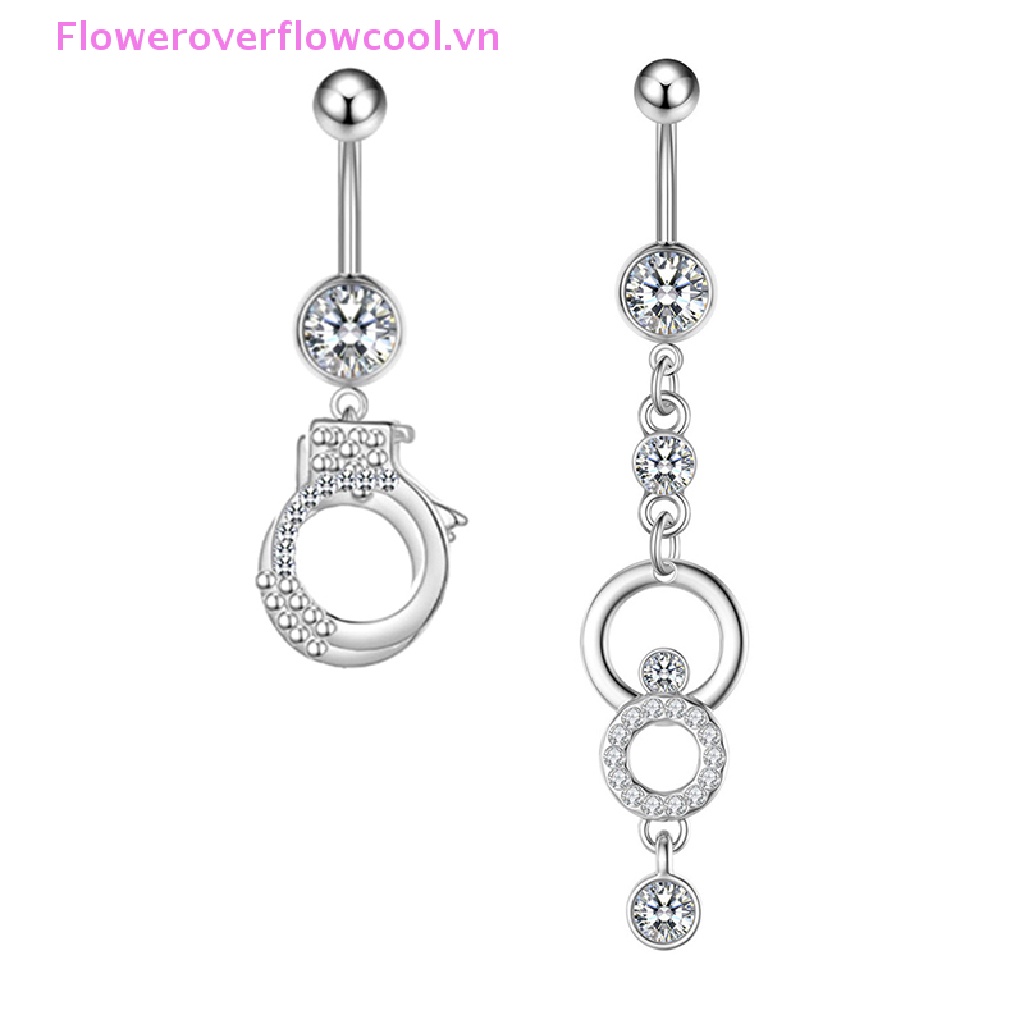 1 Khuyên Rốn Hình Trái Tim / Bướm Đính Đá Pha Lê