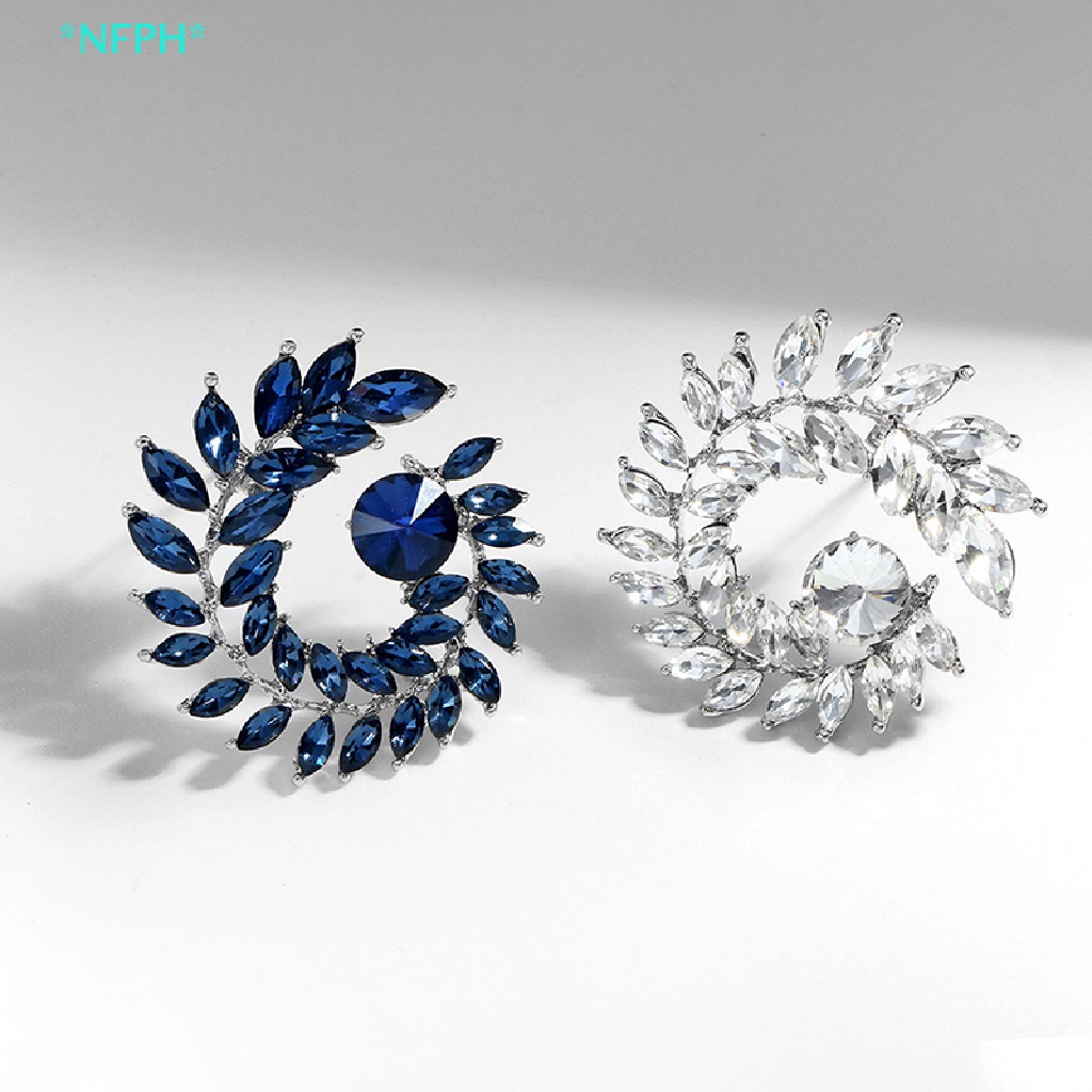 Ghim Cài Áo Hình Chiếc Lá Đính Đá Pha Lê Thời Trang Dành Cho Nữ Mới