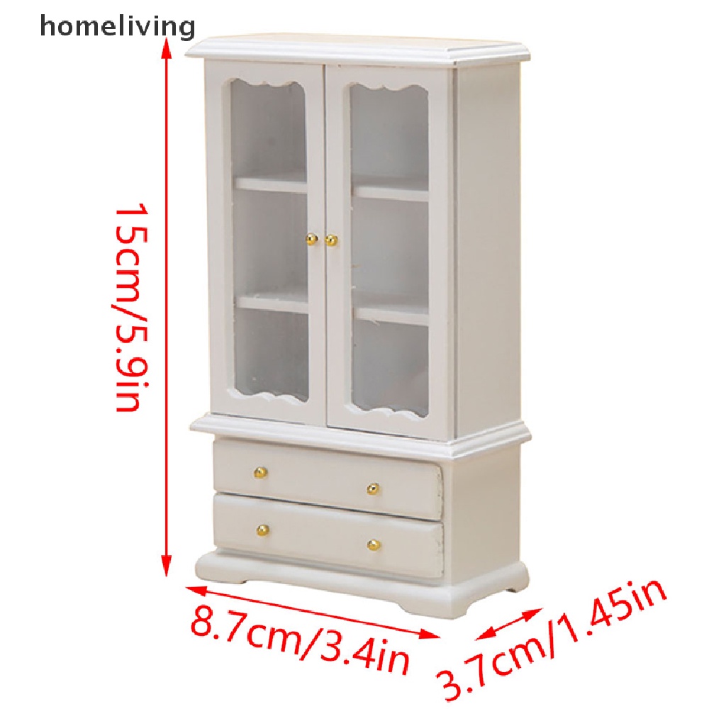 Mô Hình Tủ Sách Hai Cửa Mini Tỷ Lệ 1: 12 Dùng Để Trang Trí Nhà Búp Bê