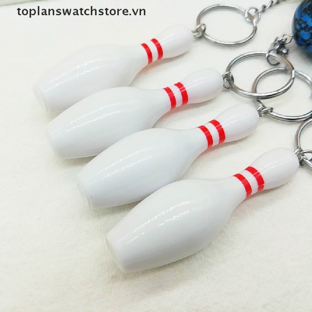 Móc Khóa Kim Loại Hình Bowling Thời Trang