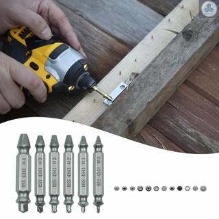6Pcs Broken Screw Extractors Set Stripped Damaged Screw Remover Tool