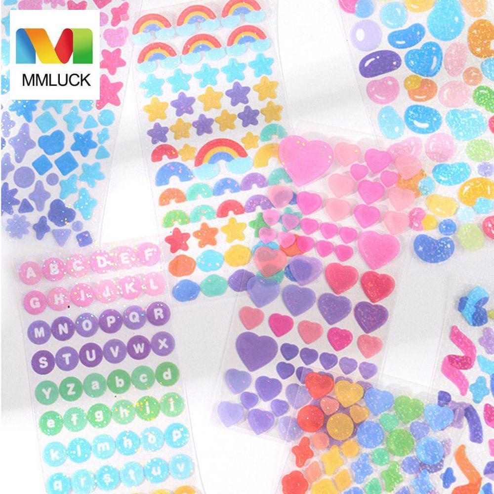 Miếng Dán Trang Trí Sổ Tay / Nhật Ký Màu Laser Họa Tiết Hoạt Hình Dễ Thương DIY