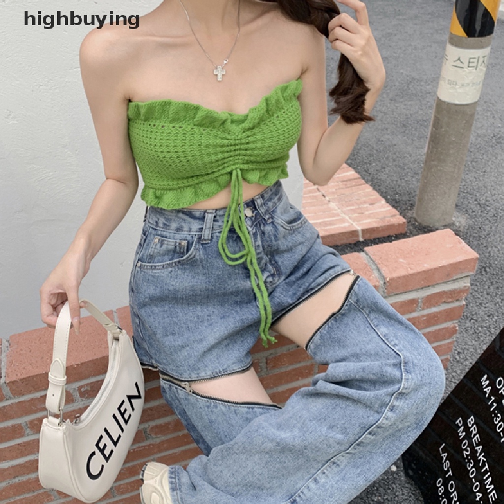 Áo Lửng Không Dây Co Giãn Quyến Rũ Cho Nữ