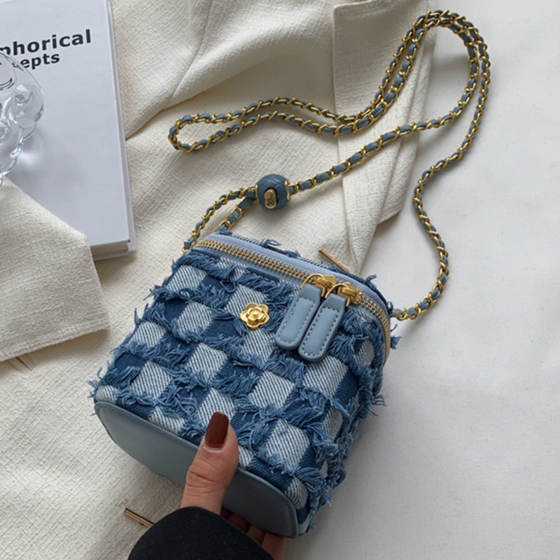 Túi Đựng Mỹ Phẩm Bằng Vải denim Kiểu Mới 2023 Thời Trang Mùa Hè