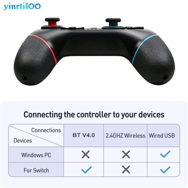 Tay Cầm Chơi Game Kết Nối Bluetooth Không Dây Yinrti Tương Thích Với Switch Pro