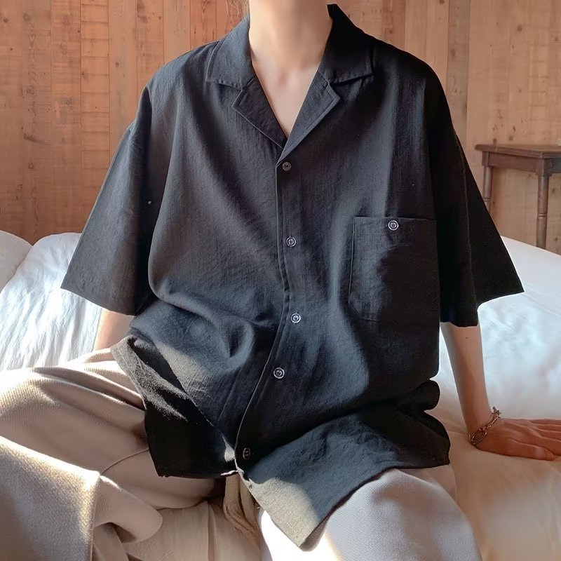 Áo Sơ Mi Nam Tay Ngắn Phong Cách Retro Thời Trang Mùa Hè Cá Tính