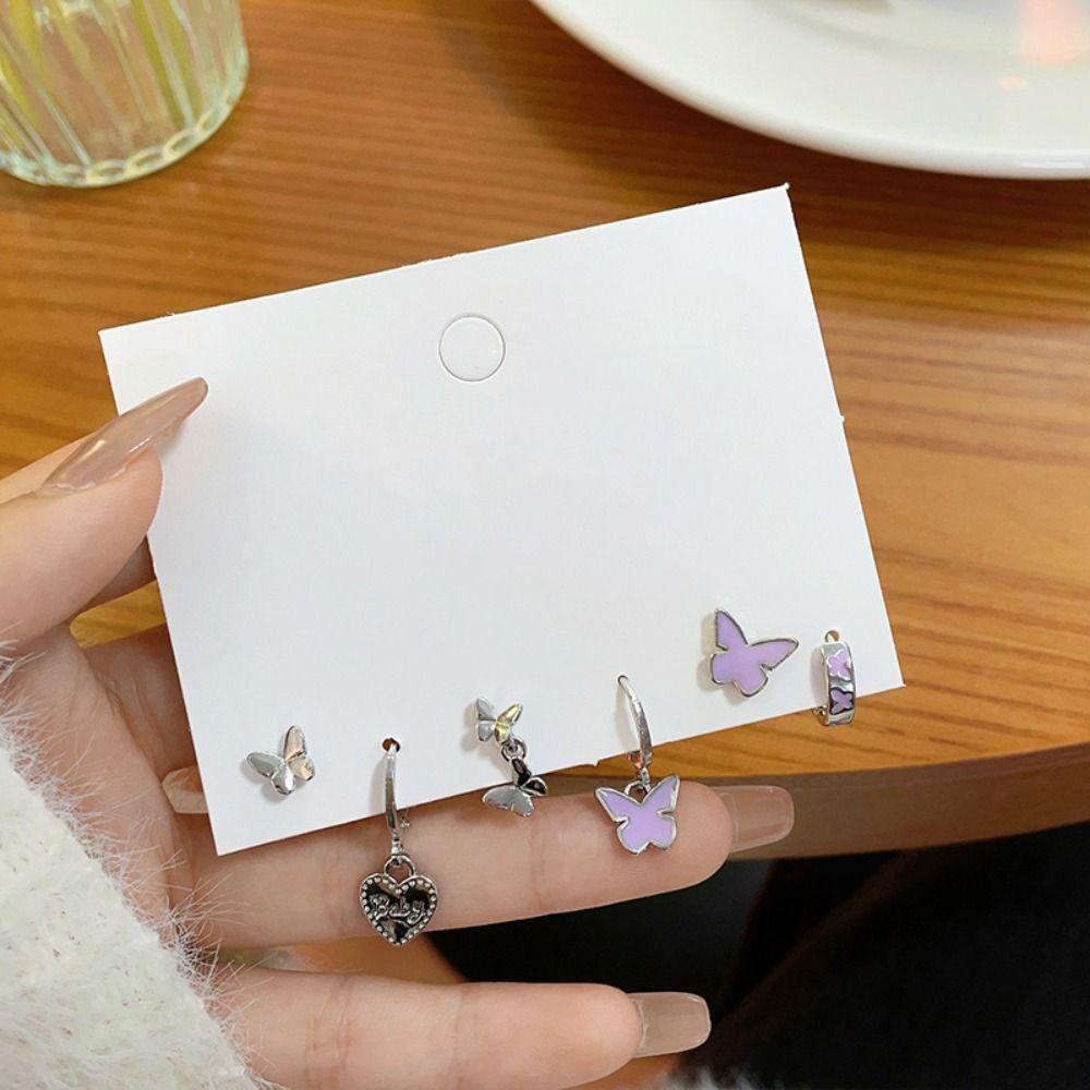 Bộ Khuyên Tai Hình Bướm Phong Cách Hàn Quốc Thời Trang