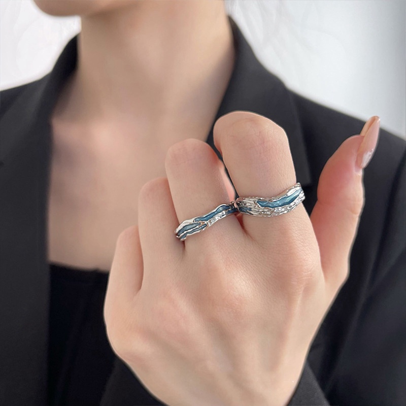 Nhẫn Bạc Dạng Mở Phong Cách Punk Thời Trang Dành Cho Nam Và Nữ
