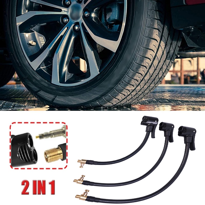 Đầu Van Bơm Hơi Lốp Xe Ô Tô / Xe Máy 2 Trong 1 Bằng Cao Su Siêu Bền Tiện Dụng