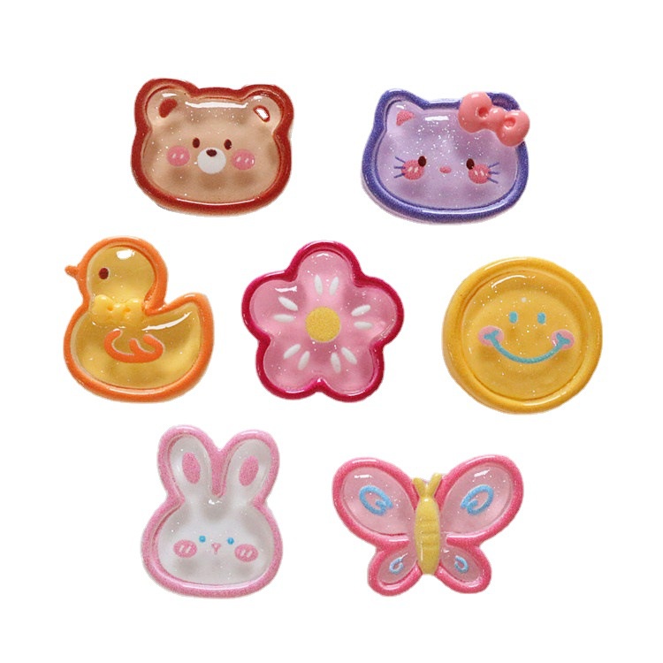 Ghim Cài Giày Hình Hoa Bướm Vịt Mèo Jibitz Croc Biểu Tượng Cảm Xúc Hoạt Hình Cho Nữ