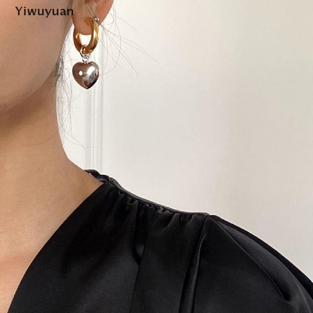 1 Đôi Bông Tai Hình Trái Tim Thời Trang