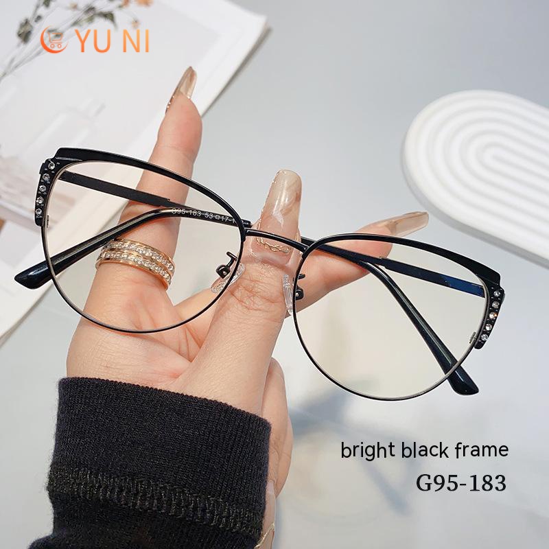 gọng kính kim loại kính chống ánh sáng xanh mắt kính đen mắt kính mắt mèo gọng mắt kính