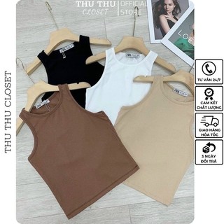 Áo ba lỗ tăm nữ 4 màu trắng, be, nâu, đen siêu xinh