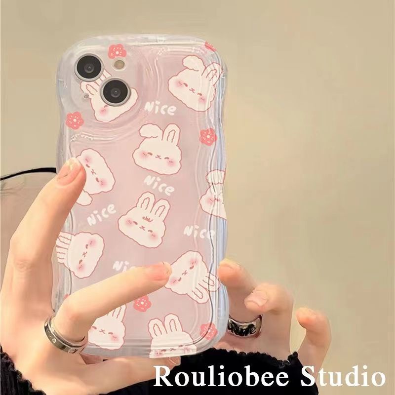 ✅Ốp Điện Thoại Hình Thỏ Hồng Cho Iphone13 Xr 1114pro12 promax 14 xs R2ES