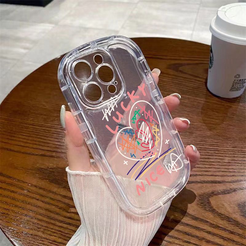 ✅Ốp Điện Thoại Mềm Trong Suốt Chống Sốc In Họa Tiết Graffiti Cho Iphone 147 Pro Max 11 12 8p 13 Xr xs NQI7