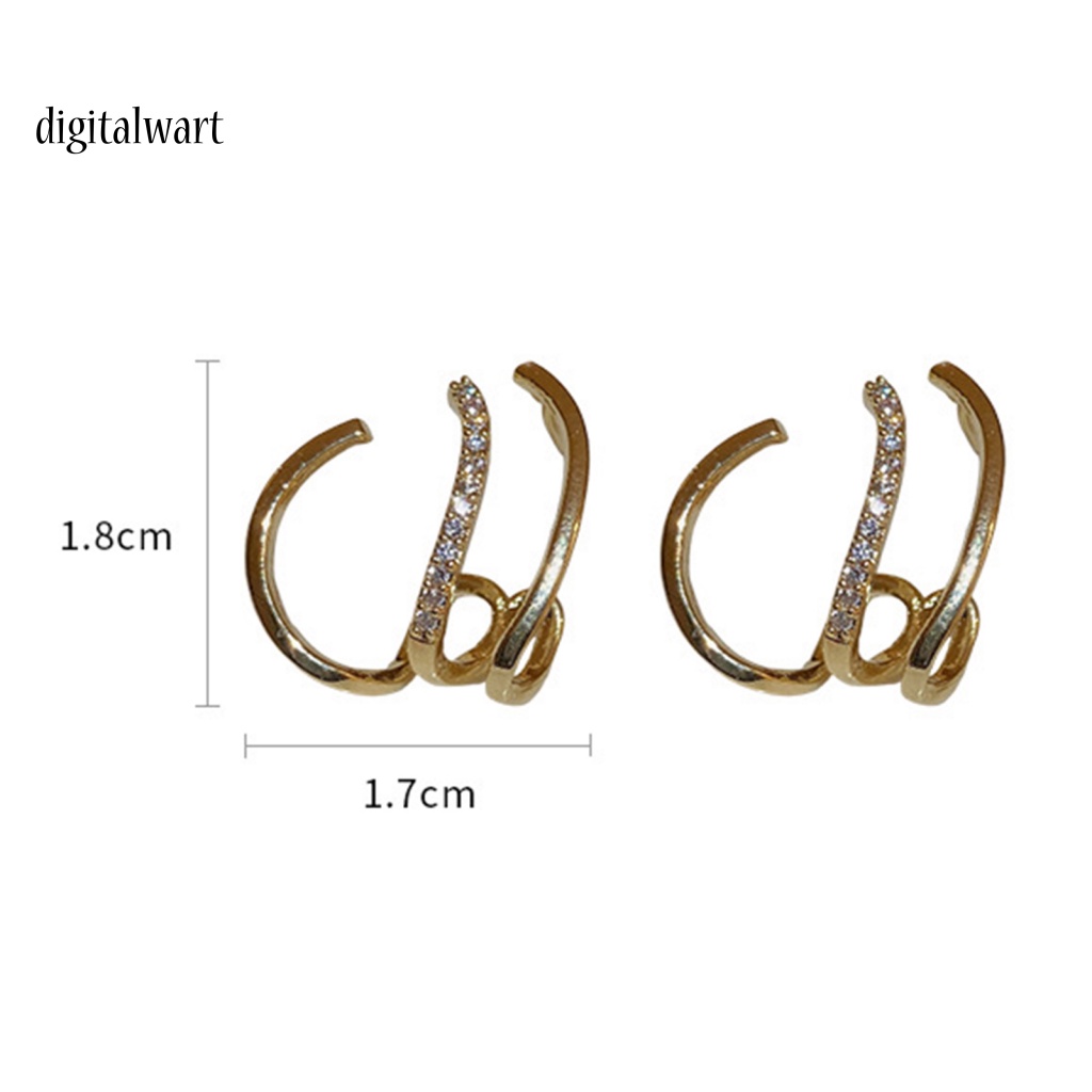 Kỹ Thuật Số| 1 Đôi Bông Tai Hình Móng Vuốt Khảm Đá Zircon Giả Thời Trang Hàn Quốc Dành Cho Bạn Nữ