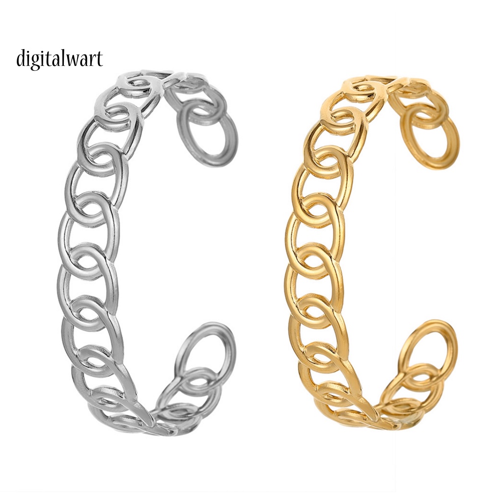 Kỹ Thuật Số| Vòng Đeo Tay Dạng Hở Bằng Thép Không Gỉ Hình Chữ C Phong Cách Pháp Cổ Điển Dành Cho Nữ