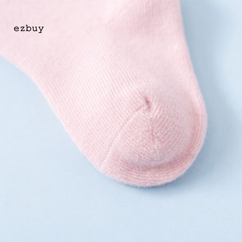 Vớ Cotton Cao Đến Đầu Gối Chống Trượt Đính Nơ Màu Sắc Trơn Dành Cho Bé Gái