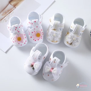 Giày Công Chúa Vải Canvas Đính Hoa Dễ Thương Cho Bé Gái
