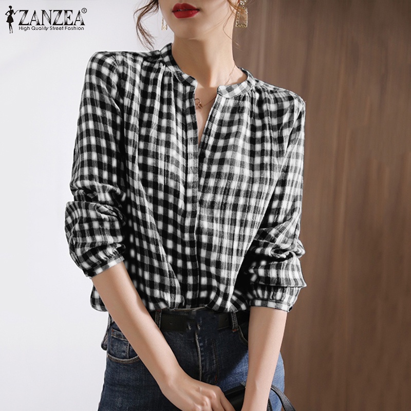 Áo nữ ZANZEA tay dài cổ chữ V thời trang quyến rũ