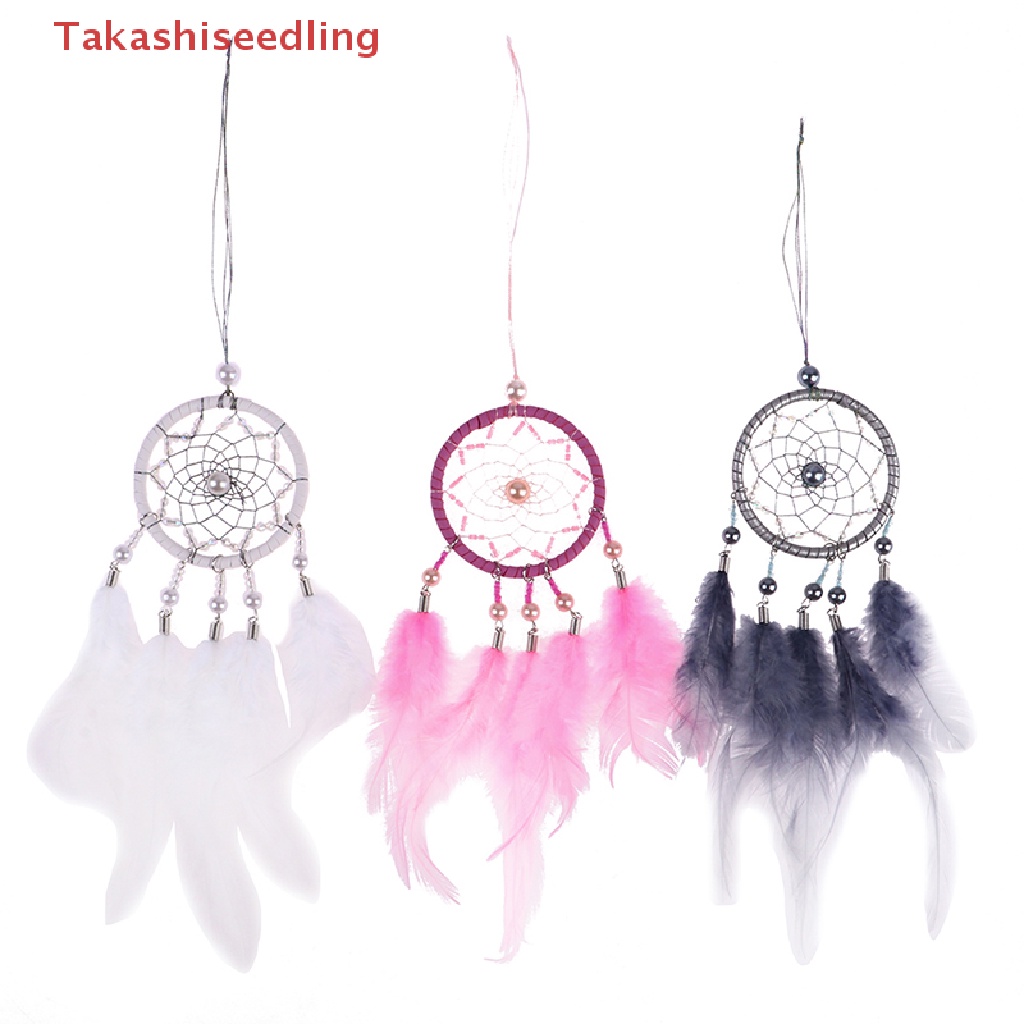Dreamcatcher Đính Lông Vũ Treo Trang Trí Nội Thất Xe Hơi